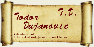 Todor Dujanović vizit kartica